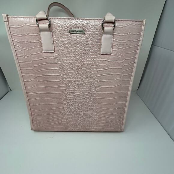Targus Laptop Computer/Hand Bag Faux Snakeskin Light Pink Office Professional - Picture 2 of 12